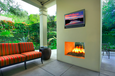 Double Sided Fireplace Design Idea