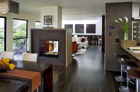 Double Sided Fireplace Design Idea