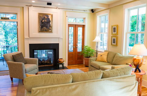 Double Sided Fireplace Design Idea
