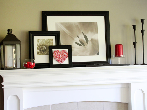 Valentine's Day Fireplace Mantel Decor Ideas