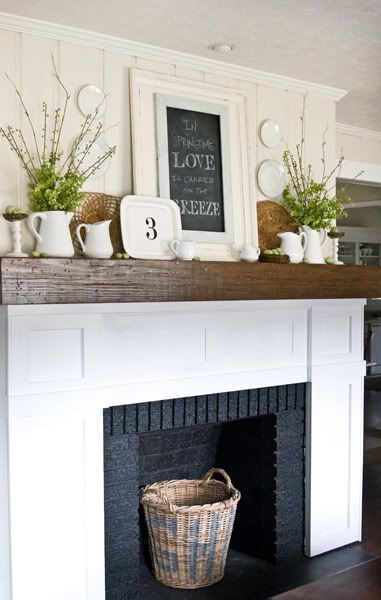 Spring Fireplace Mantel Decor.