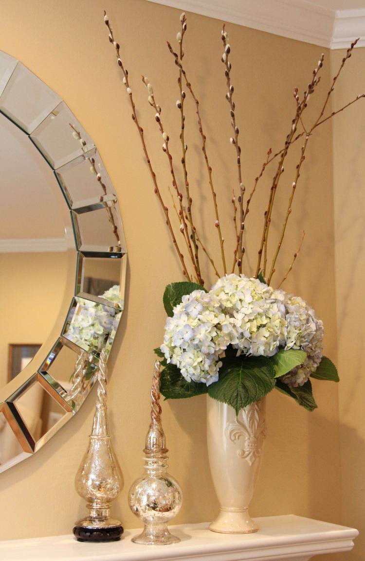 Spring Fireplace Mantel Decor.