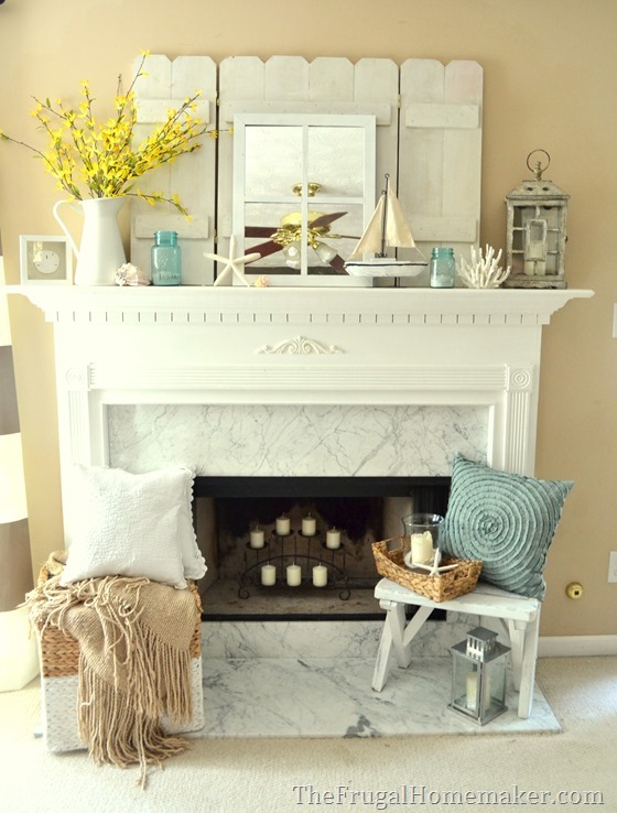Spring Fireplace Mantel Decor.