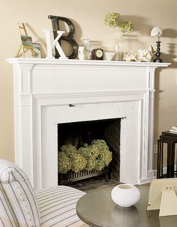Spring Fireplace Mantel Decor.
