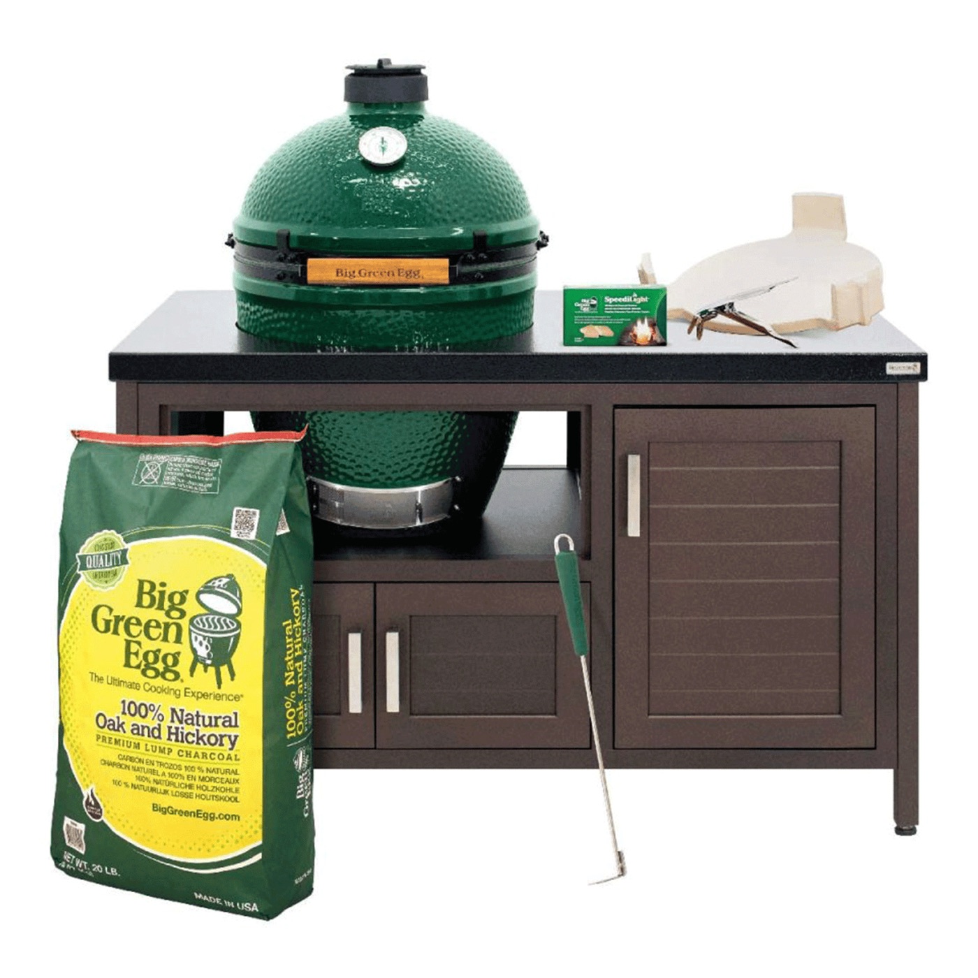 The Large Big Green Egg in 50.4-inch Modern Farmhouse Table Package from Big Green Egg