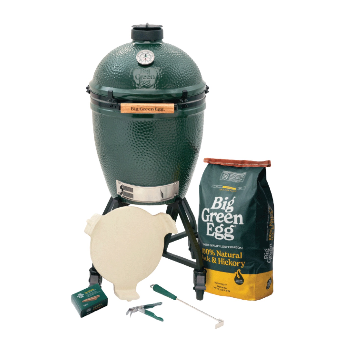 The Large Big Green Egg in an intEGGrated Nest+Handler Package from Big Green Egg