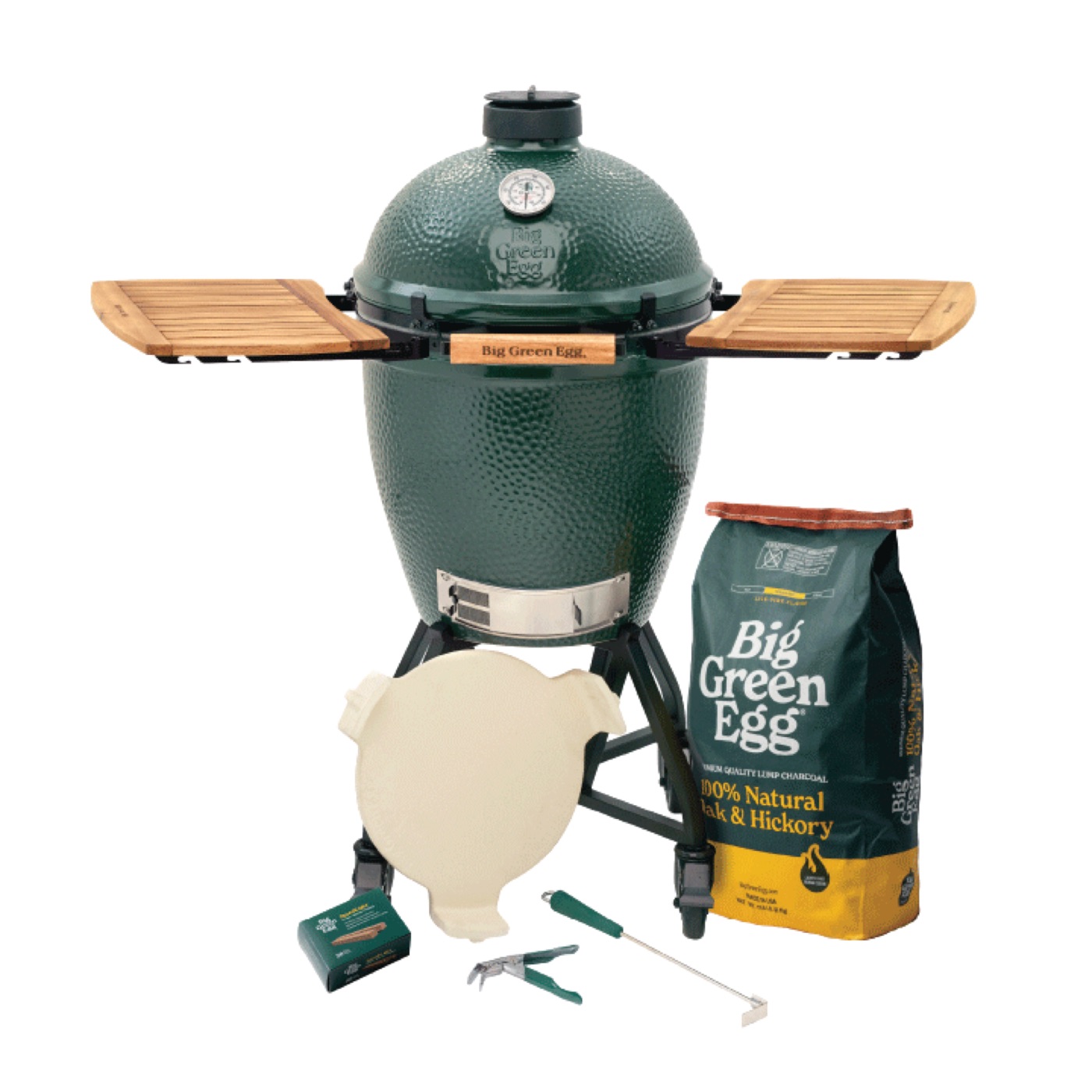 The Large Big Green Egg in an intEGGrated Nest+Handler with Mates Package from Big Green Egg