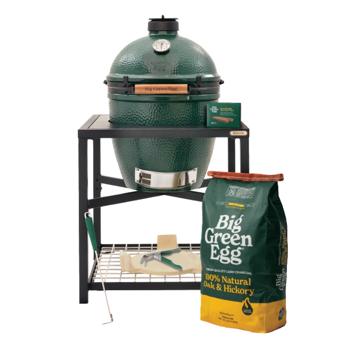The Large Big Green Egg in Modular Nest Package from Big Green Egg