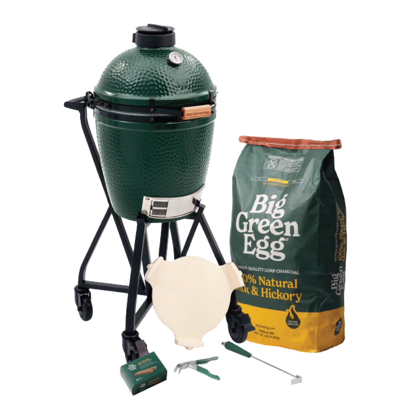 The Medium Big Green Egg in an intEGGrated Nest+Handler Package from Big Green Egg