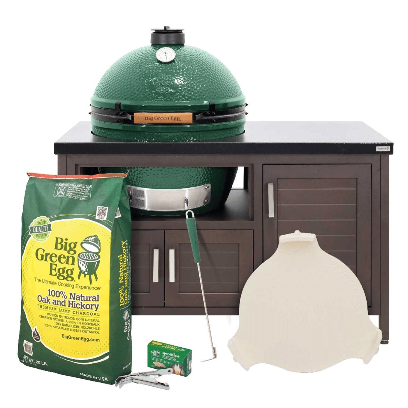 The XL Big Green Egg in 50.4-inch Modern Farmhouse Table Package from Big Green Egg