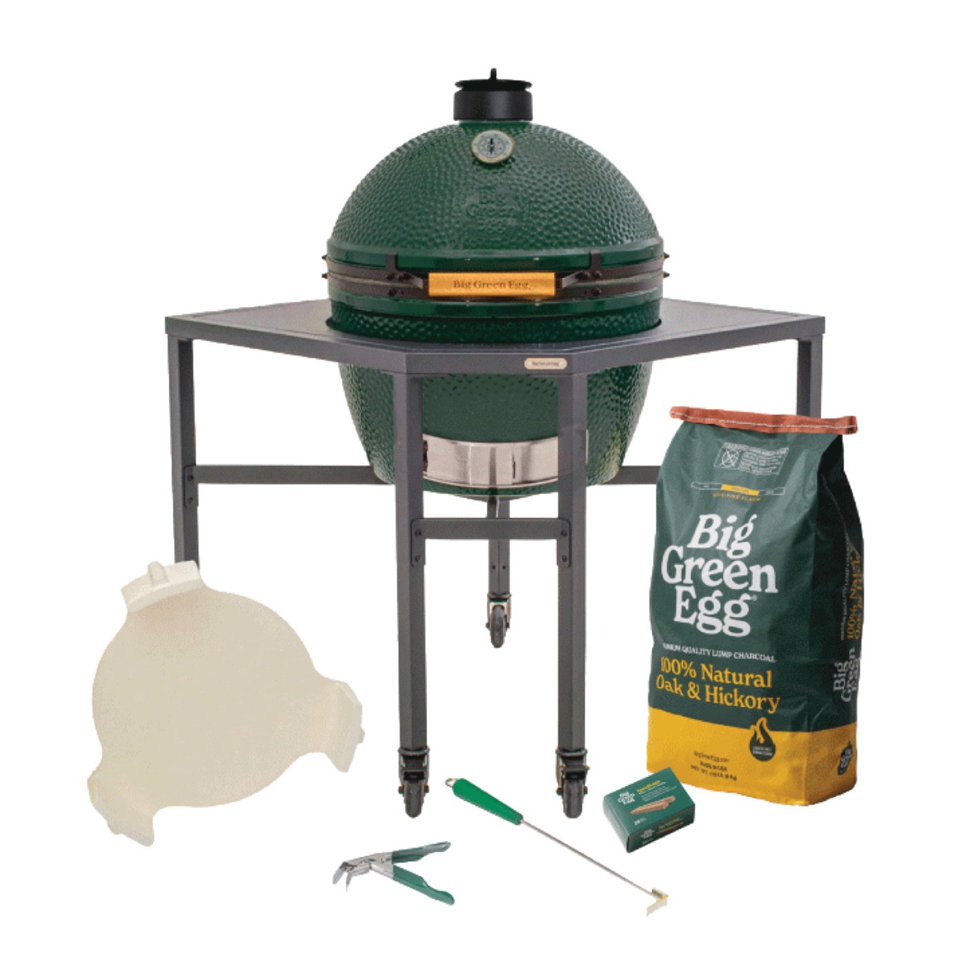 The XL Big Green Egg in a Corner Modular Package from Big Green Egg